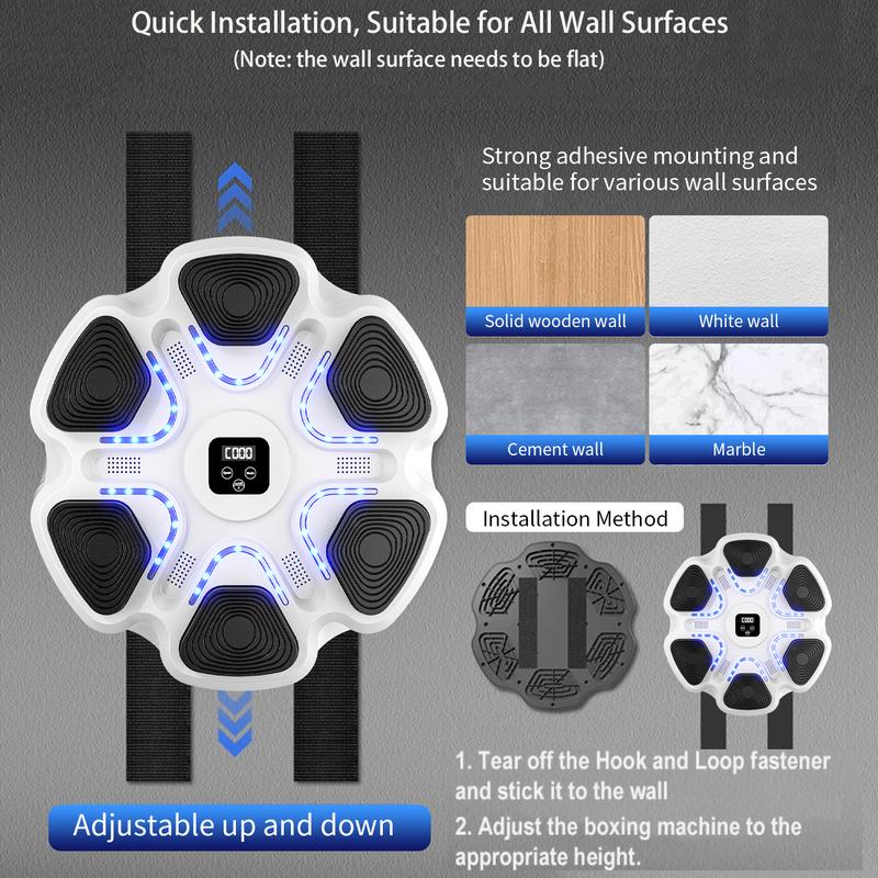 Music Boxing Machine, Boxing Wall Mount Machine for Kids Adult, Smart Boxing Traineing Machine with Boxing Gloves
