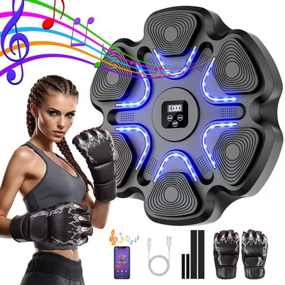 Music Boxing Machine, Boxing Wall Mount Machine for Kids Adult, Smart Boxing Traineing Machine with Boxing Gloves