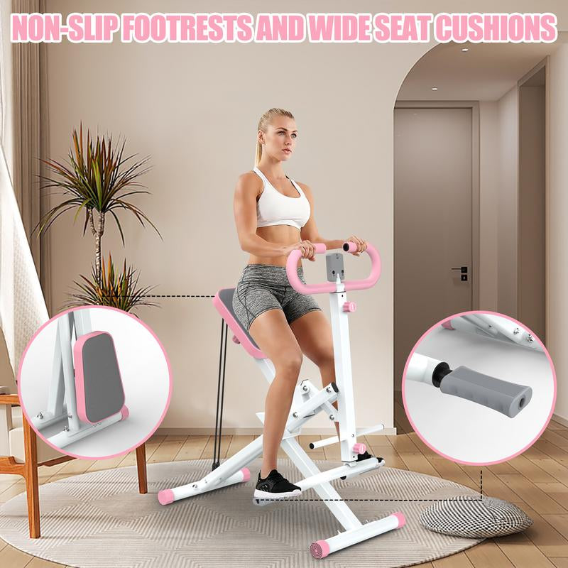 Squat Machine for Home, Assist Trainer for Glutes Workout Foldable with Resistance Bands, for Botty Glutes Butt Thighs, Ab Back/Leg Press Hip Thrust for Home Gym Fitness-Black